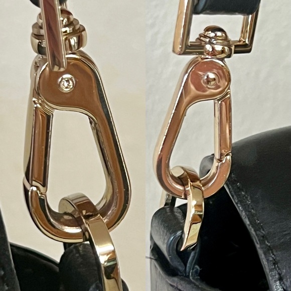 Kate Spade All Leather Elegant Black Shoulder Bag with Gold Details - Picture 14 of 16